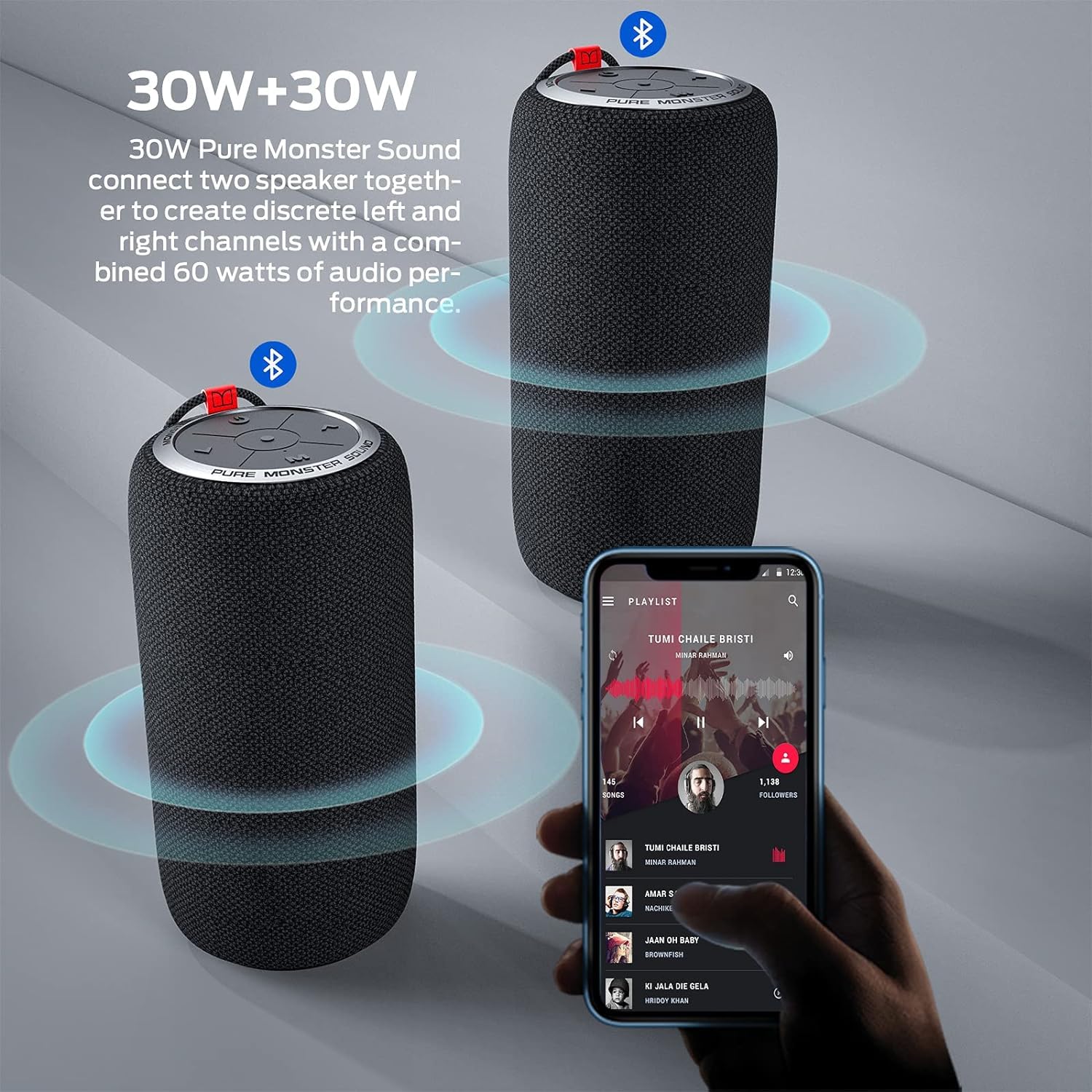 Amazon.co.jp: Monster スピーカー bluetooth IPX5防水 24時間再生